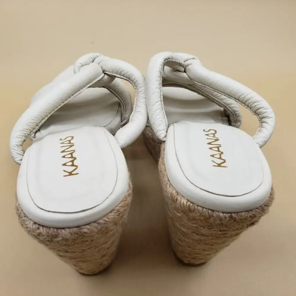 Kaanas x REVOLVE Daniela Wedge Sandals in Ivory Size 8 Summer Dress Shoes‎